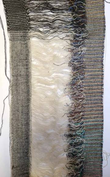 Textile Wall Art - 'tying-in' - gotland from my own sheep!