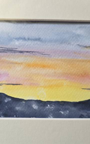 Mini original watercolour of a seascape