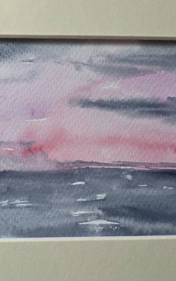 Mini original watercolour of a seascape