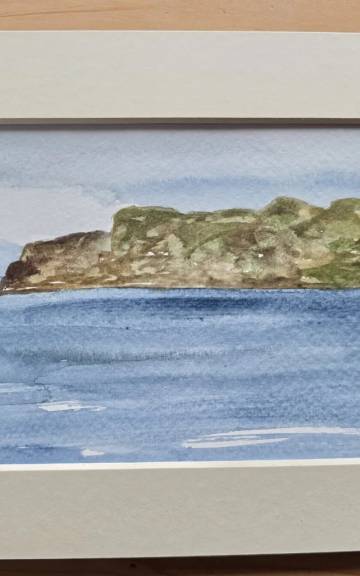 Mini original watercolour of an island
