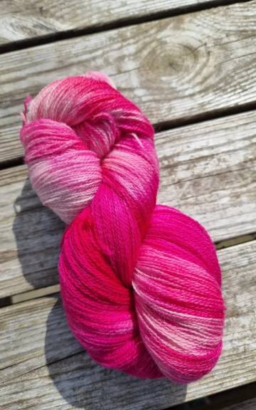 Hand-Dyed Yarn: Bluefaced Leicester, lace