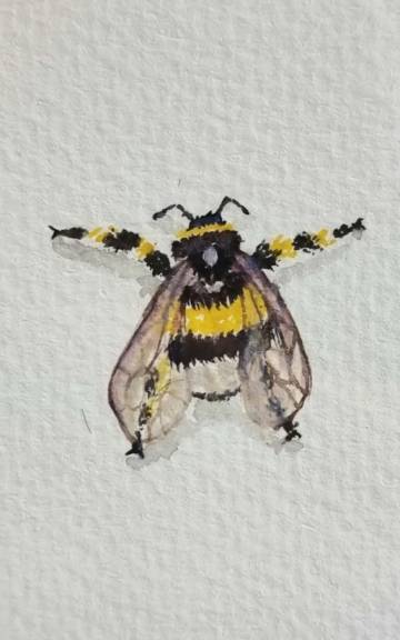 Mini Original Watercolour of a bee
