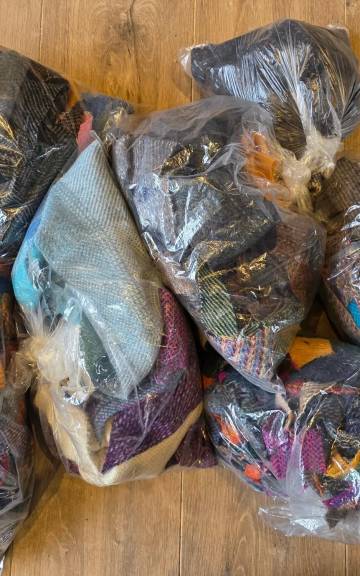 Scrap Bags, Yarn Bags and Raw Wool