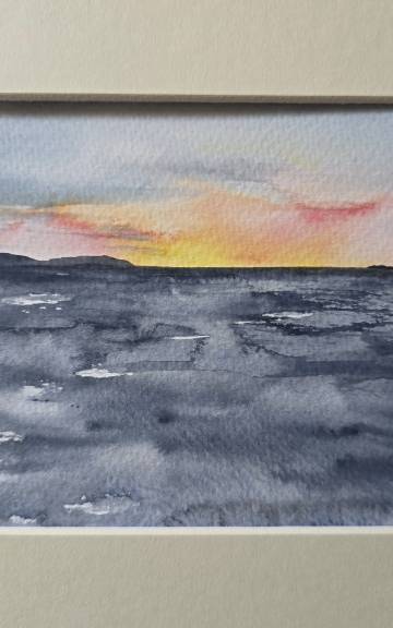 Mini original watercolour of a seascape