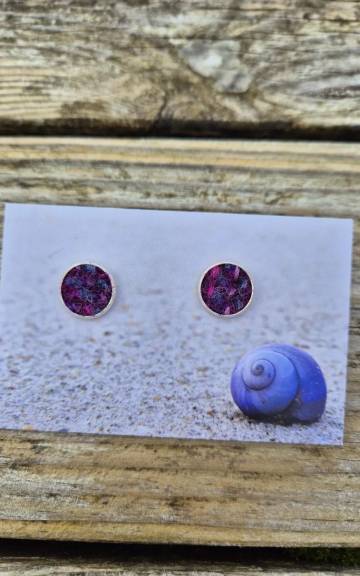 Two Sisters Tweed stud earrings