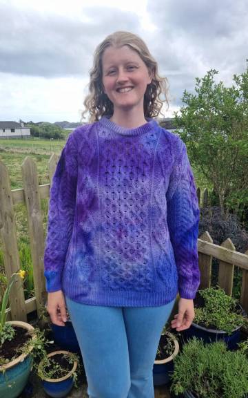 Hand dyed heritage wool jumper S