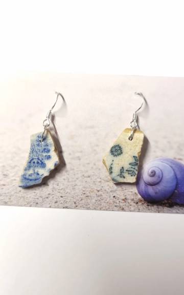 Sea pottery earrings
