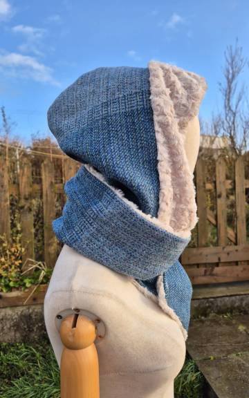 Three Sisters Tweed Hooded scarf