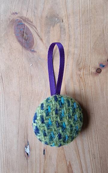 Tweed Button Christmas Tree Ornament
