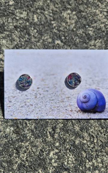 Two Sisters Tweed stud earrings