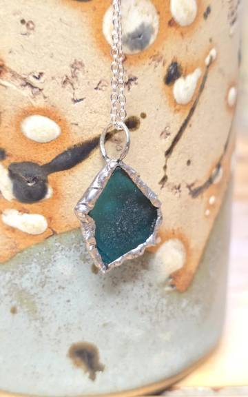 Sea Glass Necklace ultra rare colours