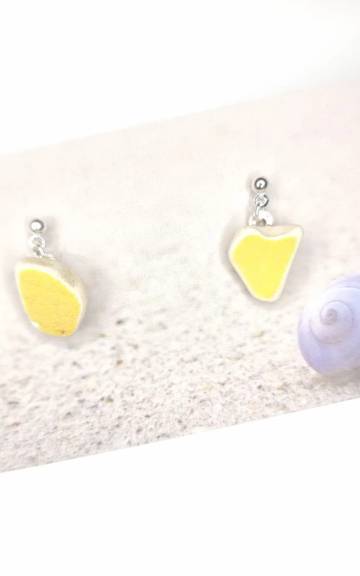 Sea pottery stud earrings