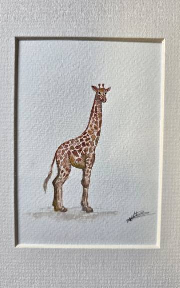 Mini Original Watercolour of a Giraffe