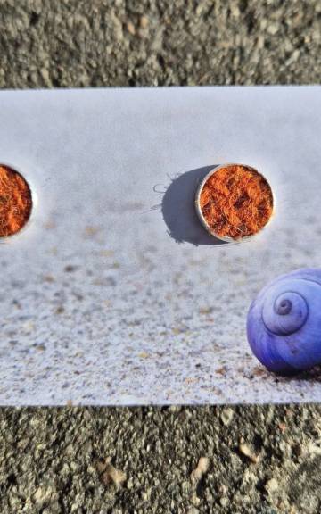 Two Sisters Tweed stud earrings