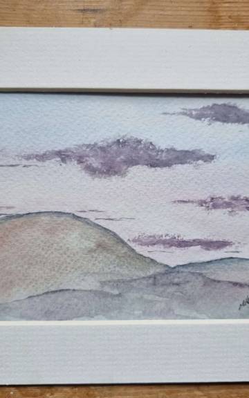 Mini Original Watercolour of a sunset