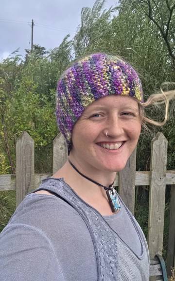 Hand Knitted thistle headband