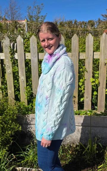 Hand dyed heritage wool jumper XXL
