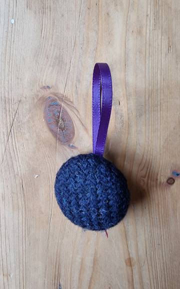 Tweed Button Christmas Tree Ornament