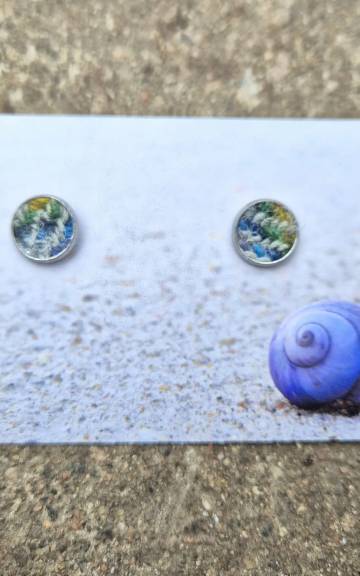 Two Sisters Tweed stud earrings