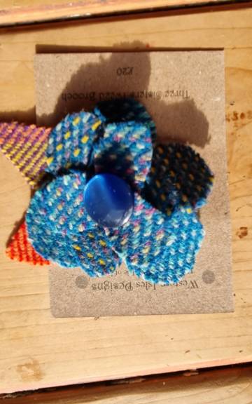 Tweed flower brooch