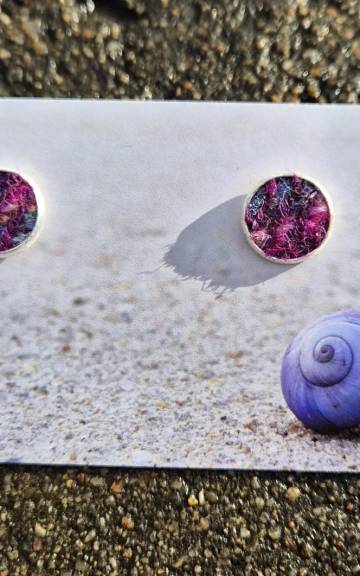 Two Sisters Tweed stud earrings