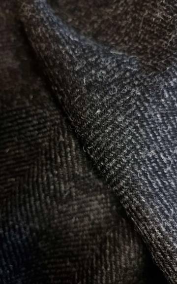 Two Sisters Tweed Fabric - Hebridean Rocks darkest grey