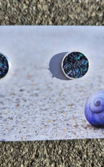 Two Sisters Tweed stud earrings