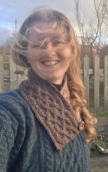 Hand Knitted camel neckwarmer