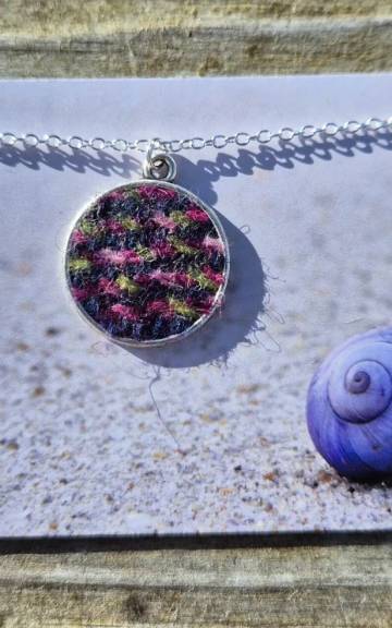 Two Sisters tweed necklace