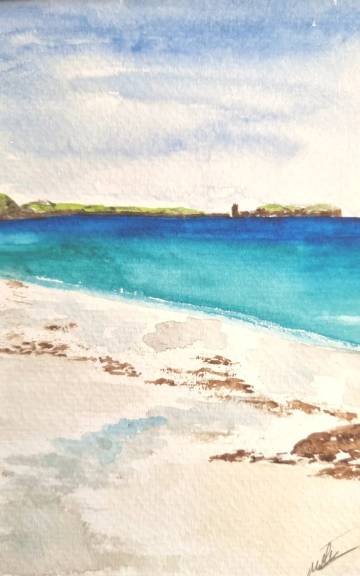 Mini Original Watercolour of bosta beach