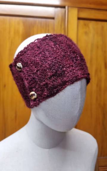 Hand Knitted hand dyed gotland headband