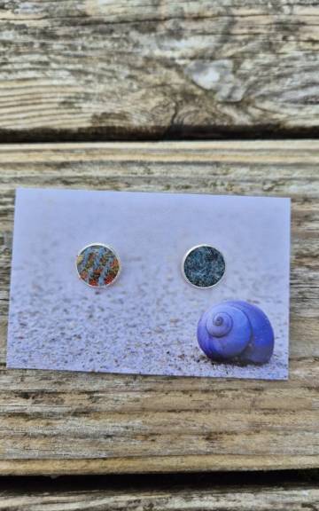 Two Sisters Tweed stud earrings