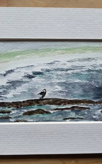 Mini Original Watercolour of a seascape