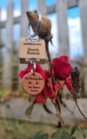 Beech button keyring