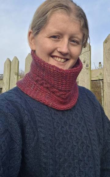 Hand Knitted merino blend cowl