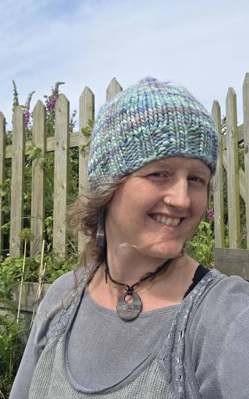 Hand Knitted hand dyed merino hat