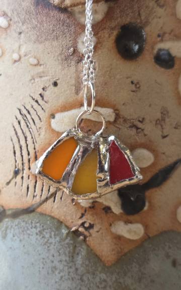 Sea Glass Necklace ultra rare colours