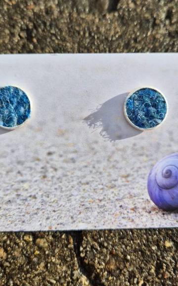 Two Sisters Tweed stud earrings