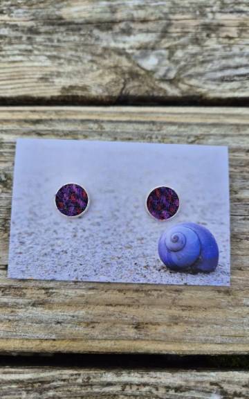 Two Sisters Tweed stud earrings