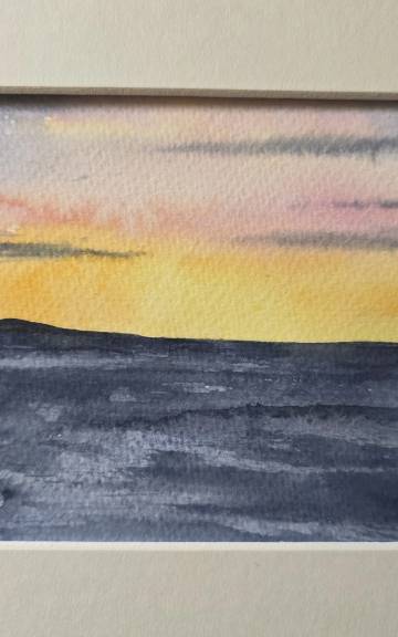 Mini original watercolour of a seascape