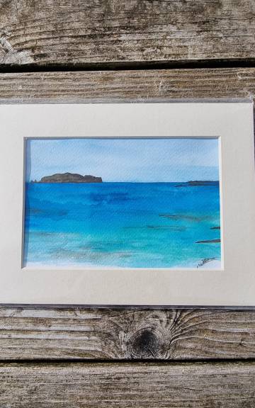 Mini original watercolour of a seascape