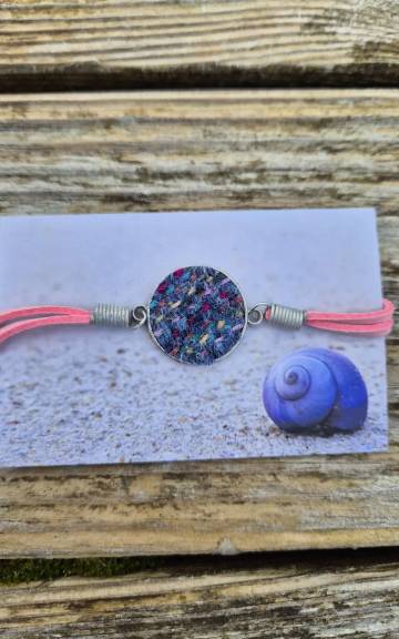 Two Sisters tweed and faux leather bracelet