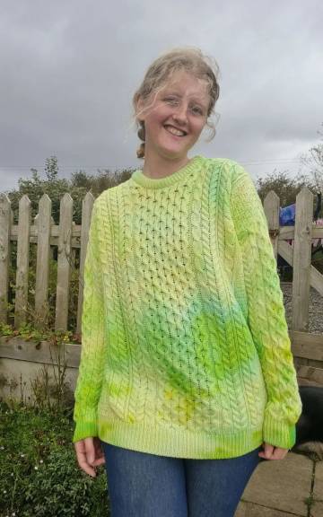 Hand dyed merino wool jumper L