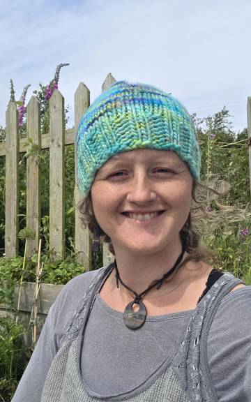 Hand Knitted hand dyed merino hat