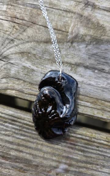 Ceramic Necklace beach imprints