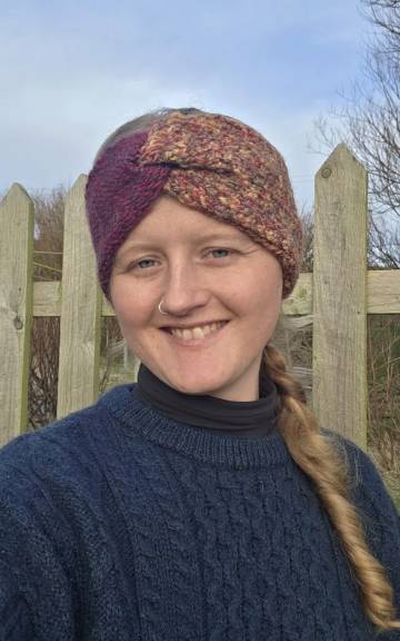 Hand Knitted merino wool blend headband