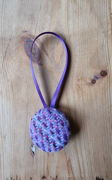Tweed Button Christmas Tree Ornament - 1 2