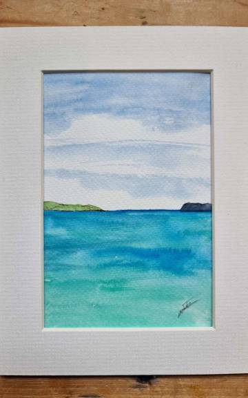 Mini Original watercolour of a seascape