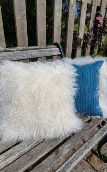 Sheepskin and Tweed Cushions PAIR made to order