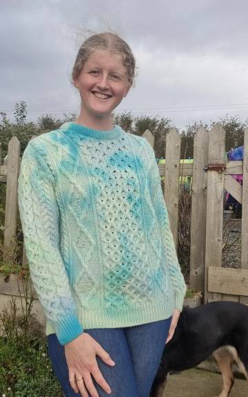 Hand dyed merino wool jumper M